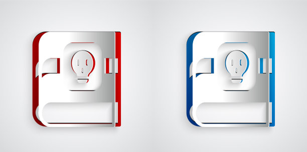 剪纸书关于毒药与头骨图标图片下载