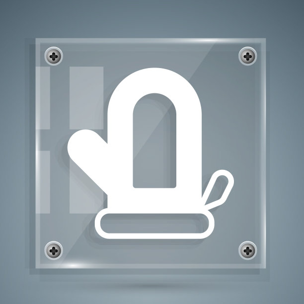 白色桑拿手套图标孤立在灰色上图片下载