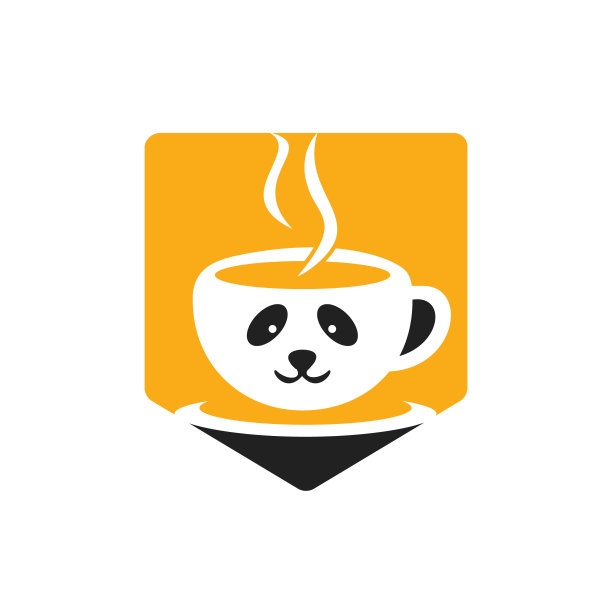 熊猫咖啡矢量标志设计模板。图片下载