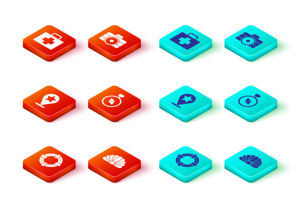 设置救生圈扇贝海贝地图指针图片下载