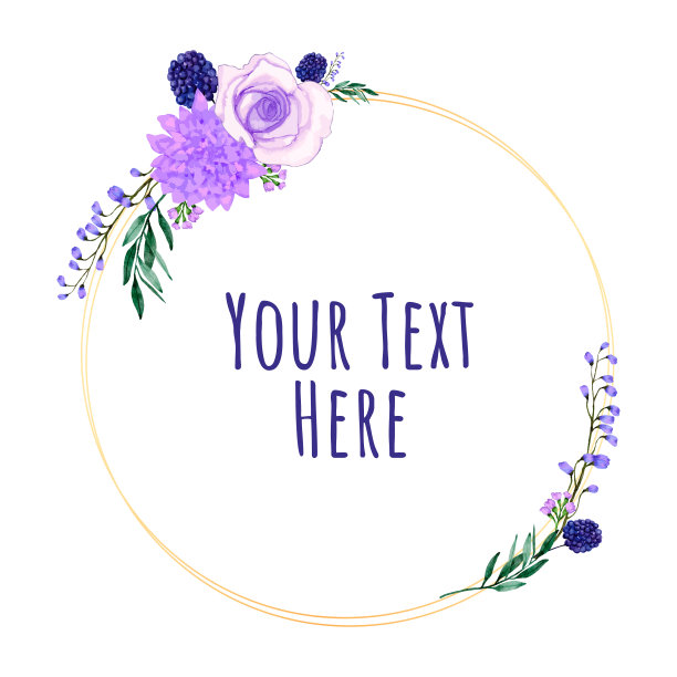 花的花圈。一套框架水彩花。图片下载