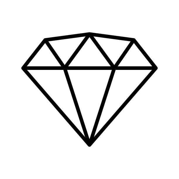 钻石宝石图标。孤立在白色背景上的象形文字。图片下载