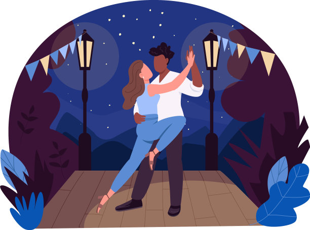 浪漫舞蹈2d网页横幅海报图片下载