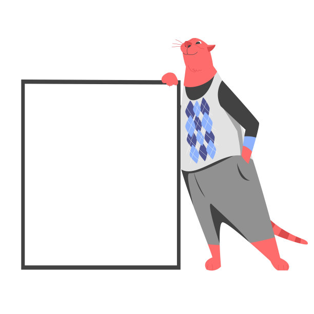 空白旗帜。矢量图像的空白页的文本。有趣的猫图片下载