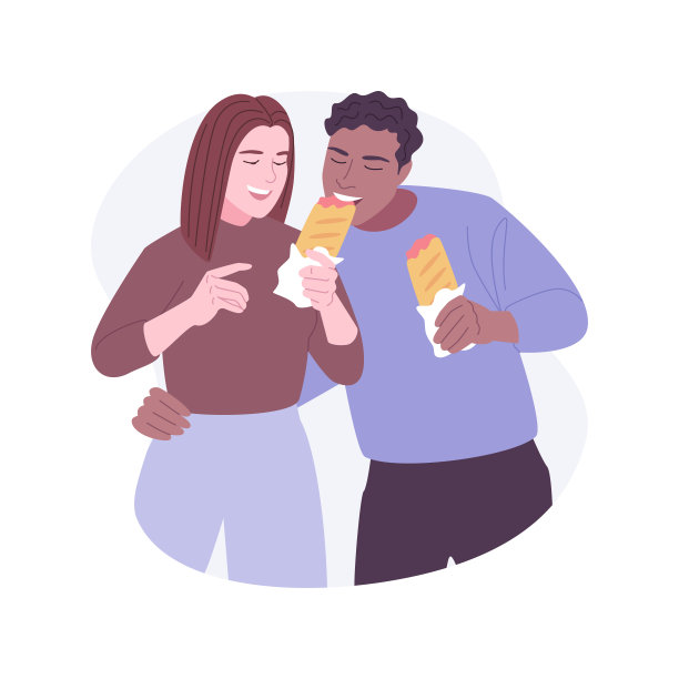 街头食品孤立卡通矢量插图。图片下载