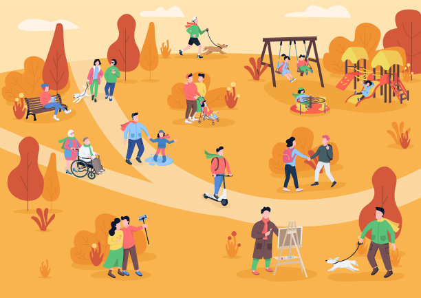 秋日休园平色图片下载