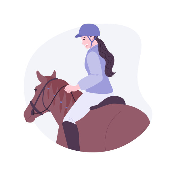 骑马孤立卡通矢量插图。图片下载