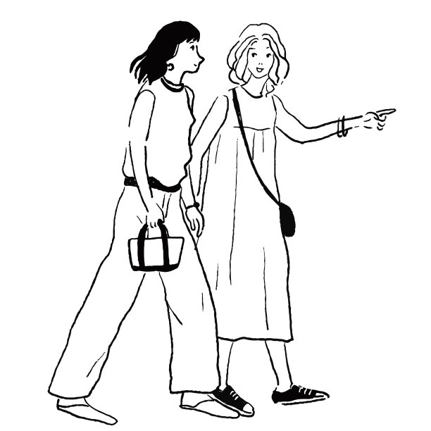 二人步行女闺蜜逛街图片下载