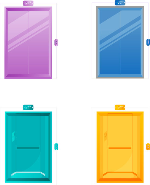 彩色电梯门平面颜色对象设置图片下载
