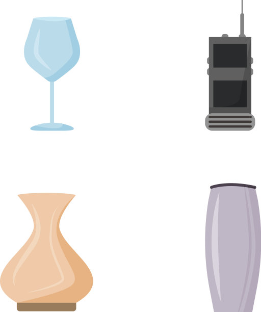 酒店员工设备平面色彩对象设置图片下载