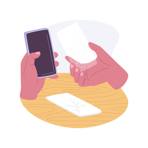 智能手机屏幕保护隔离卡通矢量插图。图片下载