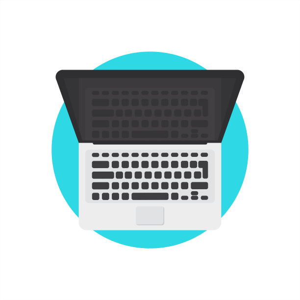 笔记本电脑圆形背景图标图片下载