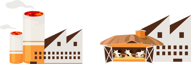 烟草和肉类行业物品平面配色设置图片下载