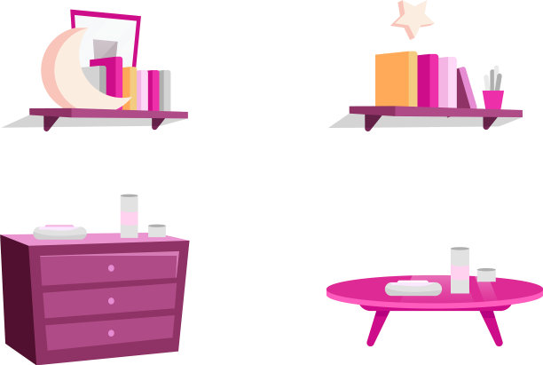 女房家具平置彩色物件图片下载