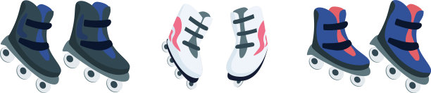 旱冰鞋平色物体设置图片下载