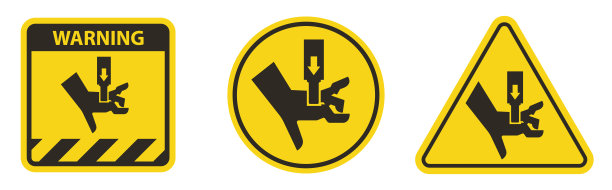 从上面的手挤压力符号标志隔离在白色背景上，矢量插图EPS.10图片下载