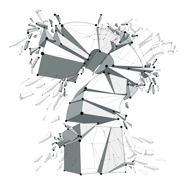 破碎的问号爆炸，查询破碎成碎片，矢量3d插图。特殊字符概念符号，疑问，困难，常见问题和支持概念。图片下载