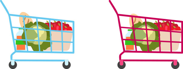 超市推车平色物品设置图片下载