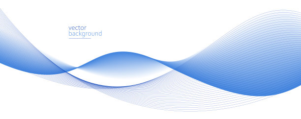 流动的蓝色曲线形状与柔和的梯度矢量抽象背景，放松和宁静的艺术，可以说明健康医疗或音乐的声音。图片下载