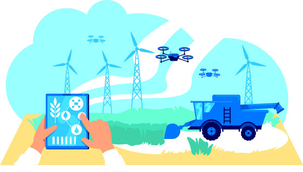 未来农业综合企业的平面概念图片下载