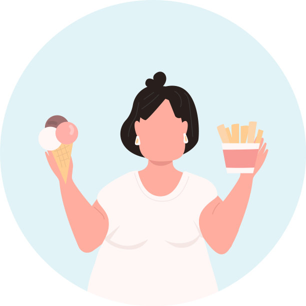 暴饮暴食的平面概念图标图片下载