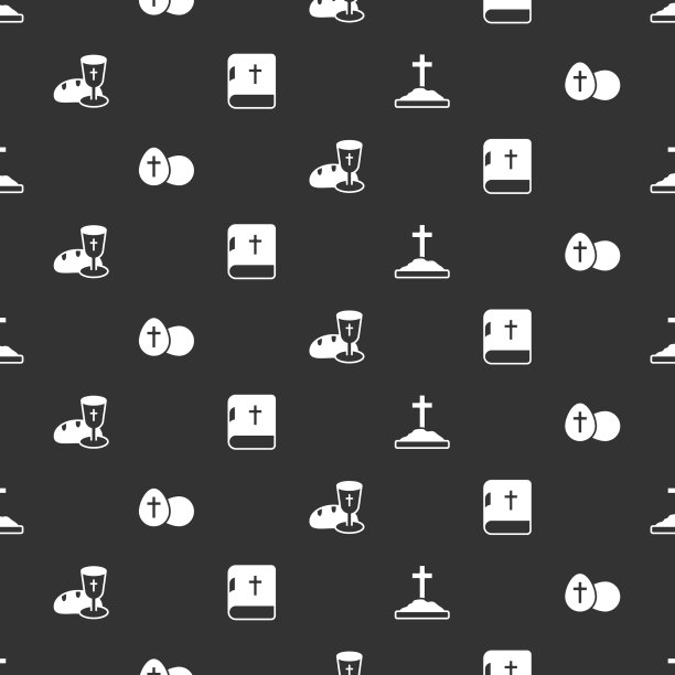 用十字架彩蛋高脚杯和面包放置坟墓图片下载