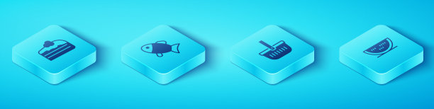 设置等距一块蛋糕，鱼，西瓜和图片下载