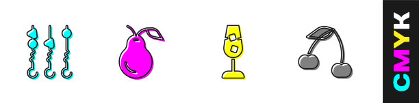 把烤羊肉串放在串梨酒上图片下载