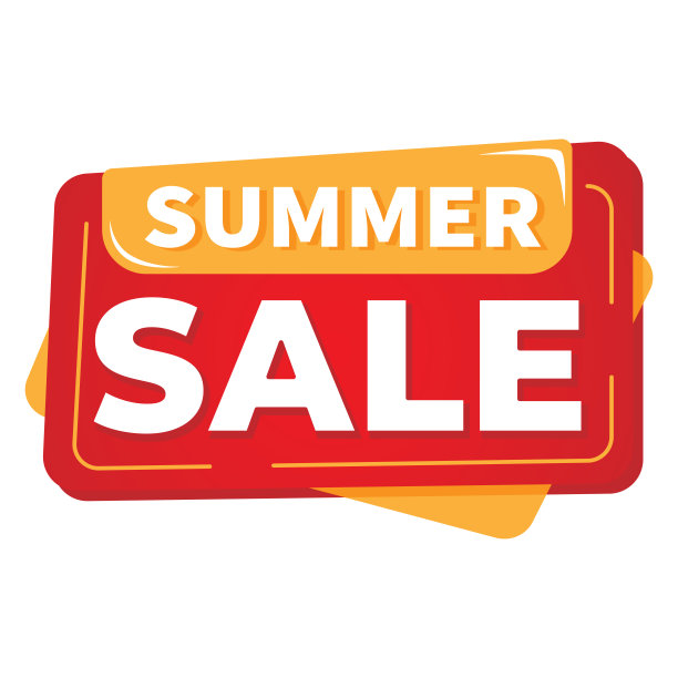 夏天明亮的折扣和销售贴纸。向量图片下载