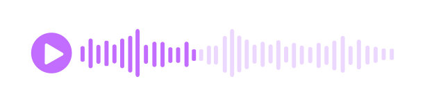 语音信息图标。语音聊天与语音声波隔离在白色背景。Messenger手机app界面。矢量图解说明图片下载