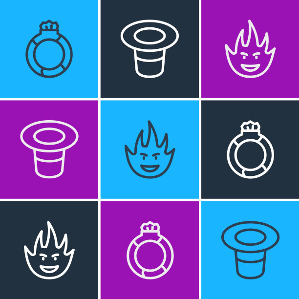 集线魔法石戒指与宝石火火焰和图片下载