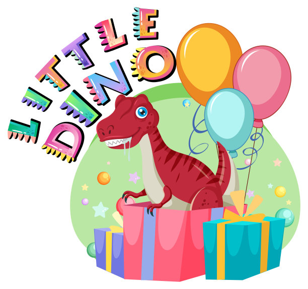 派对主题的小可爱恐龙卡通图片下载