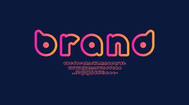 现代时尚字母明亮圆形字体图片下载