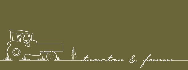 农业机械。用于田间农活的车辆。工业拖拉机运输与司机细线图标。拖拉机和农场文本。连续的线图片下载