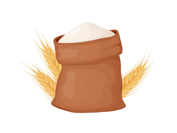 袋装面粉堆面粉天然农用食品图片下载