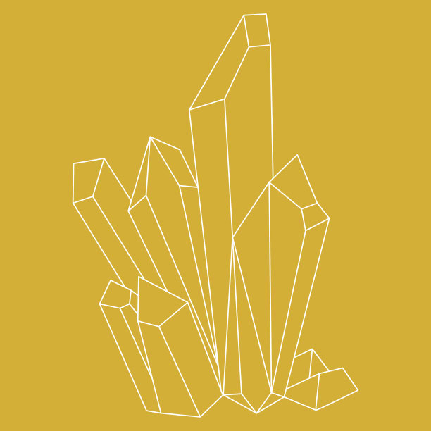 极简水晶轮廓图标设置线性标志图片下载