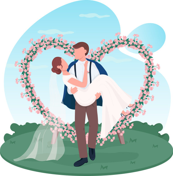 新婚夫妇2d网页横幅海报图片下载