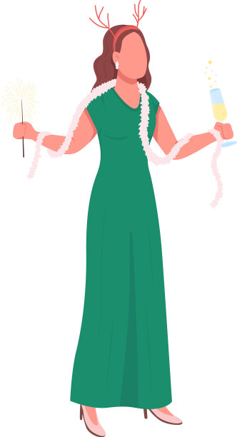 女孩在节日派对上穿平色连衣裙图片下载