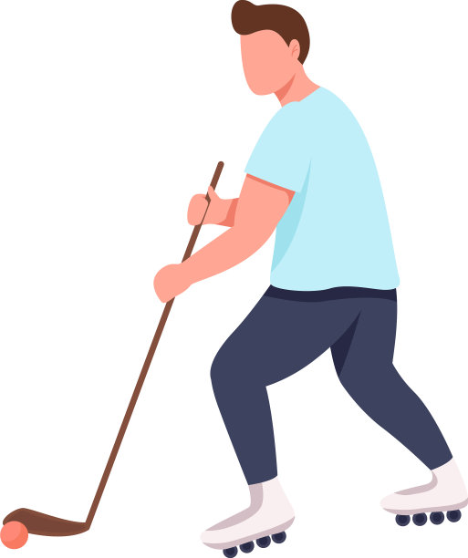 冰球运动员扁平无色无脸的性格图片下载