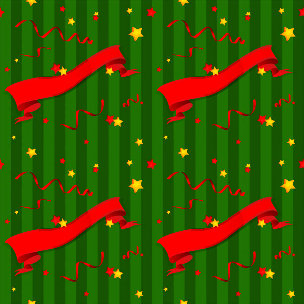 体育、胜利和世界足球的概念。无缝节日足球背景。在体育场背景上印有卡通明星的获奖绶带。图片下载