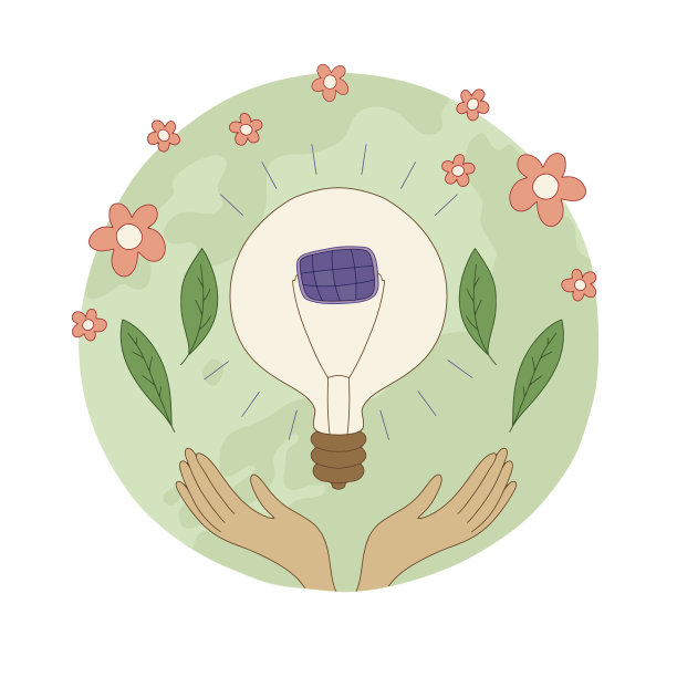 绿色能源、生态、EGS、太阳能板、太阳能和清洁大气。可持续发展理念。向量。图片下载