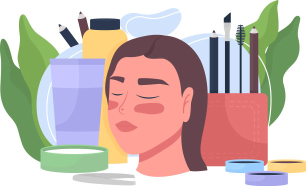 美容治疗美容平面概念图片下载