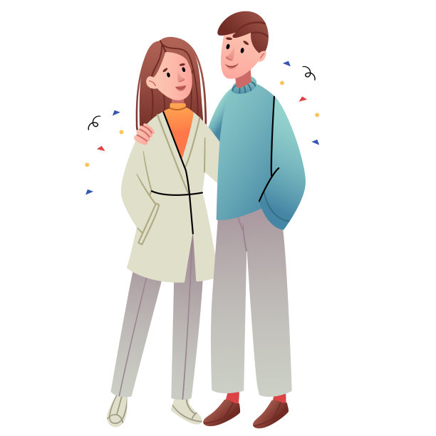 时尚男士和女士在时尚休闲图片下载