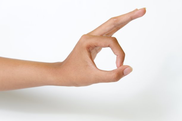 男人的手势孤立在白色背景图片下载