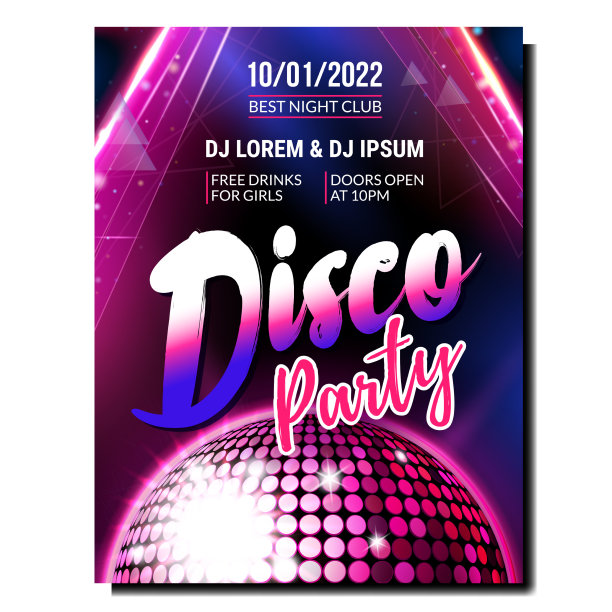 迪斯科音乐派对海报背景图片下载