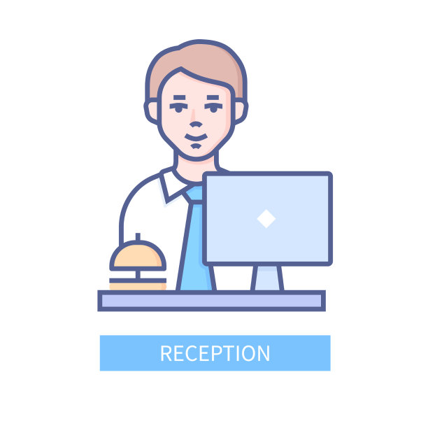 接待人员——现代色彩线条设计风格图片下载