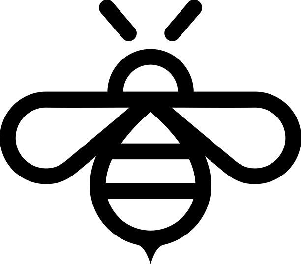 蜜蜂标志图标线条风格图片下载