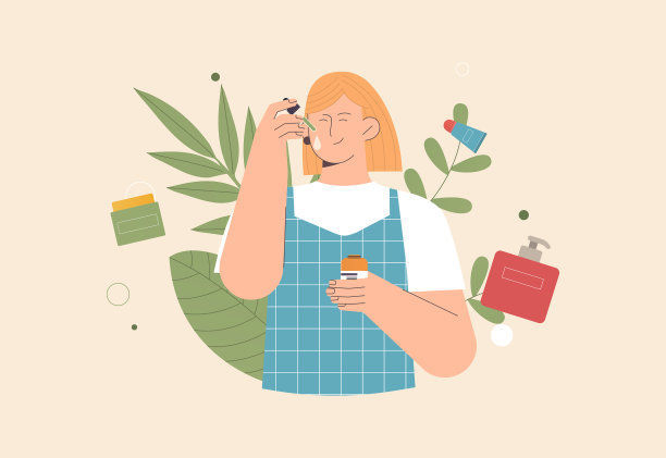 护肤理念可爱的年轻女子应用面霜图片下载