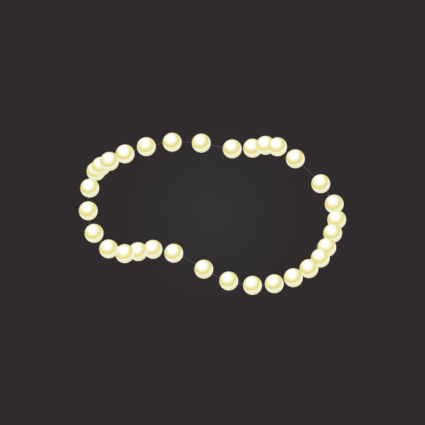 黑色背景上的珍珠项链图片下载