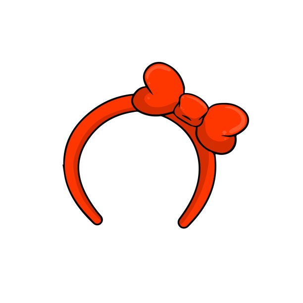 带红色蝴蝶结的女头饰图片下载